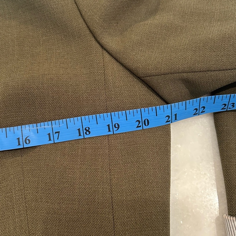 Olive Green Calvin Klein Long Open Blazer 14 - Picture 7 of 8